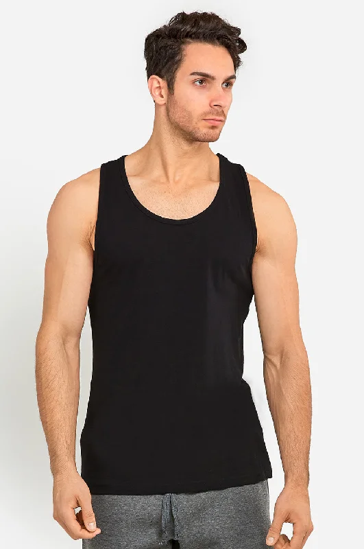 Soft Comfort Wear KNOCKER MEN'S HEAVY TANK TOP (MT200_BLACK)