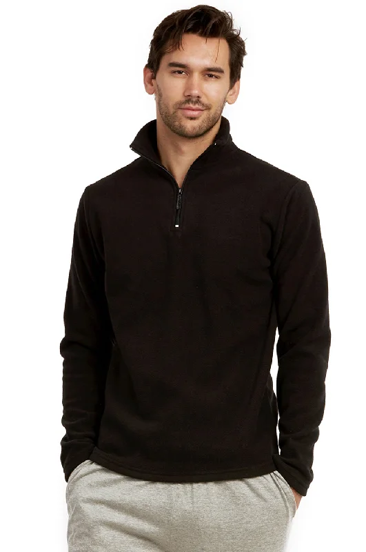 All-Day Outfits ET TU MEN'S POLAR FLEECE QUARTER PULLOVER (PF1000E_BLACK)