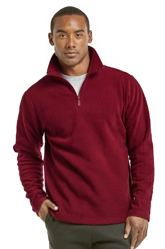 Relaxed Looks ET TU MEN'S POLAR FLEECE QUARTER PULLOVER (PF1000E_BURG)