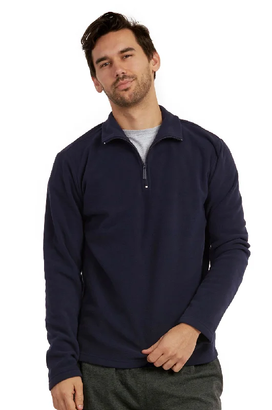 Comfortable Lifestyle ET TU MEN'S POLAR FLEECE QUARTER PULLOVER (PF1000E_NAVY)