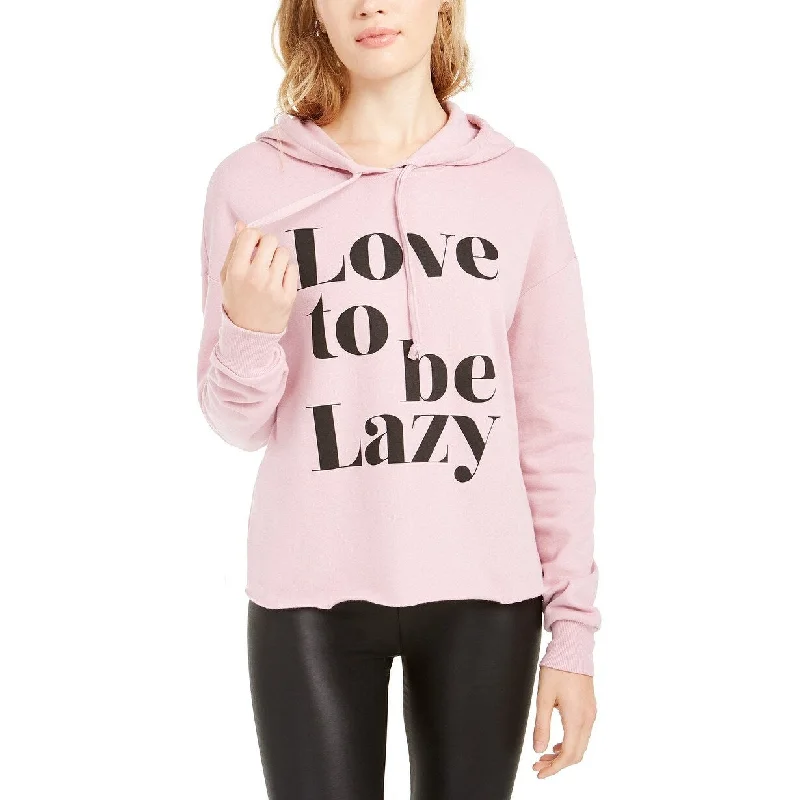 Elegant Wear Rebellious One Juniors' Love To Be Lazy Hoodie Pink Size X-Small