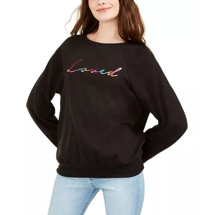 New Design Rebellious One Junior's Loved Metallic Graphic Sweatshirt Black Size Small New Design Rebellious One Junior's Loved Metallic Graphic Sweatshirt Black Size Small