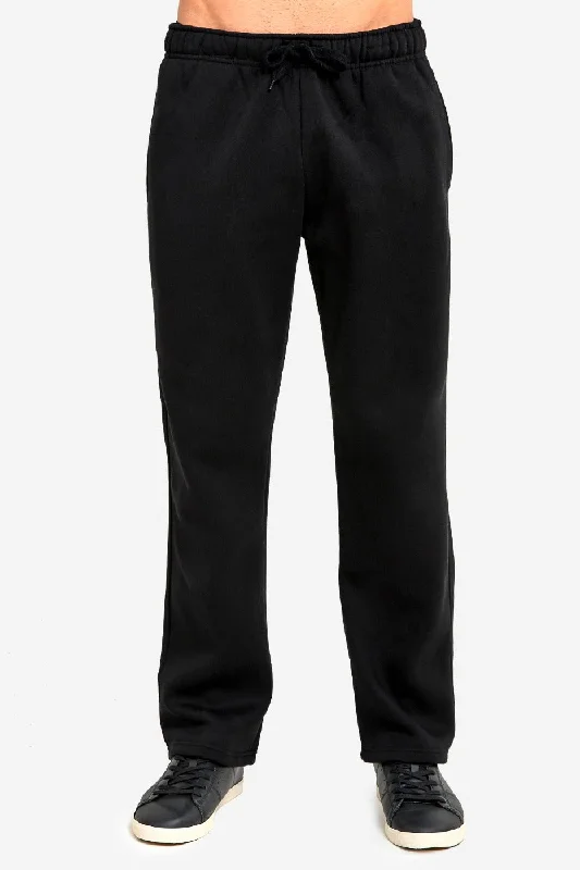 Simple Solid Color KNOCKER MEN'S HEAVY WEIGHT FLEECE SWEATPANTS (SP1000_BLACK)