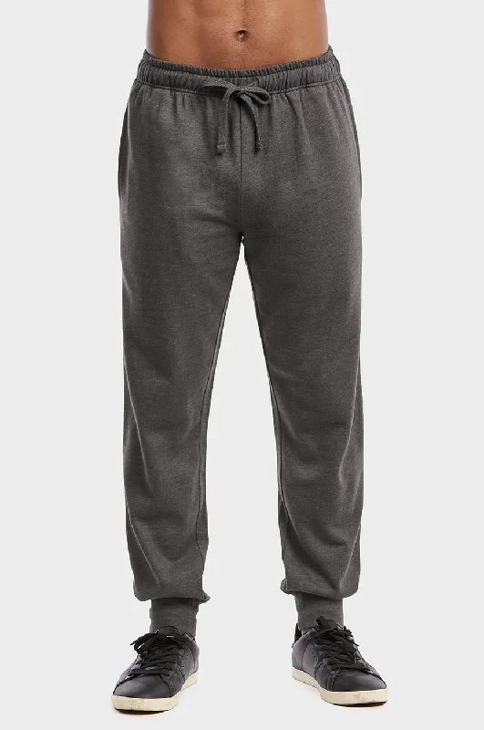 French Style ET TU MEN'S LIGHTWEIGHT FLEECE JOGGER PANTS (SP1120E_CH-GR)