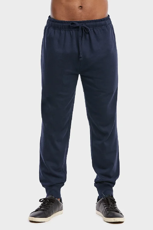 Exquisite Craftsmanship ET TU MEN'S LIGHTWEIGHT FLEECE JOGGER PANTS (SP1120E_NAVY)
