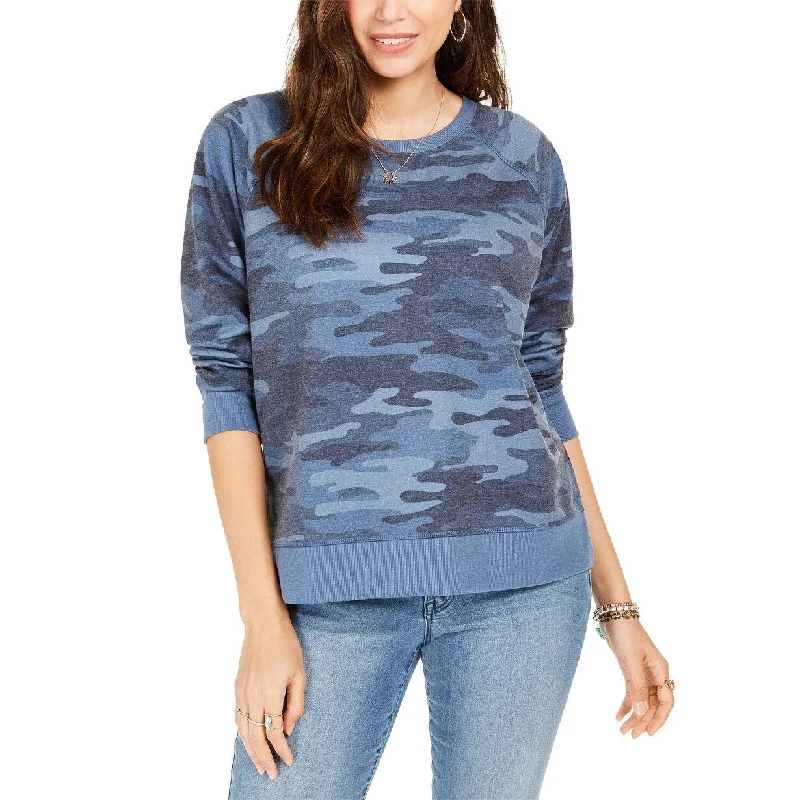 Cool Breeze At Night Style & Co Women's Camo Sweatshirt Blue Size Large