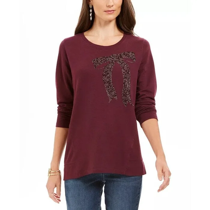 Urban Sense Style & Co Women's Embellished Whimsy Sweatshirt Medium Purple Size Medium Urban Sense Style & Co Women's Embellished Whimsy Sweatshirt Medium Purple Size Medium