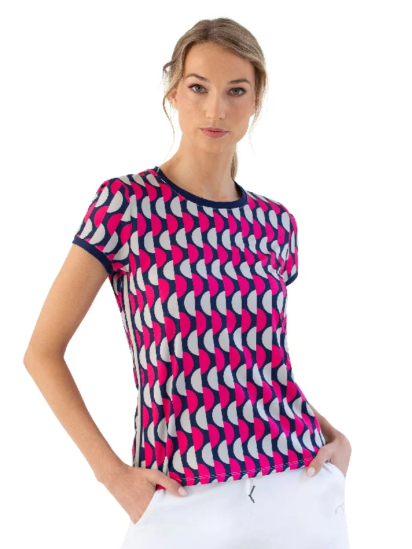 Leisure Travel Sustainble Harper Short Sleeve Crew Neck - Geo Print