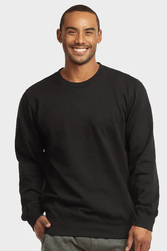 Fashion Design ET|TU MEN'S LIGHTWEIGHT FLEECE SWEATSHIRTS (SWS1020E_BLACK)