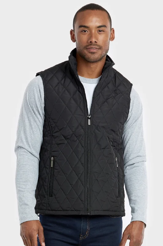 Noble And Elegant ET|TU MEN'S DIAMOND QUILTED PUFFER VEST (TAV500E_BLACK)