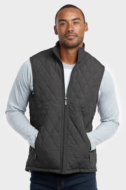 Comfortable And Casual ET TU MEN'S DIAMOND QUILTED PUFFER VEST (TAV500E_D.GRY)