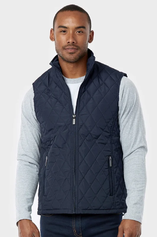 Street Charm ET|TU MEN'S DIAMOND QUILTED PUFFER VEST (TAV500E_NAVY)