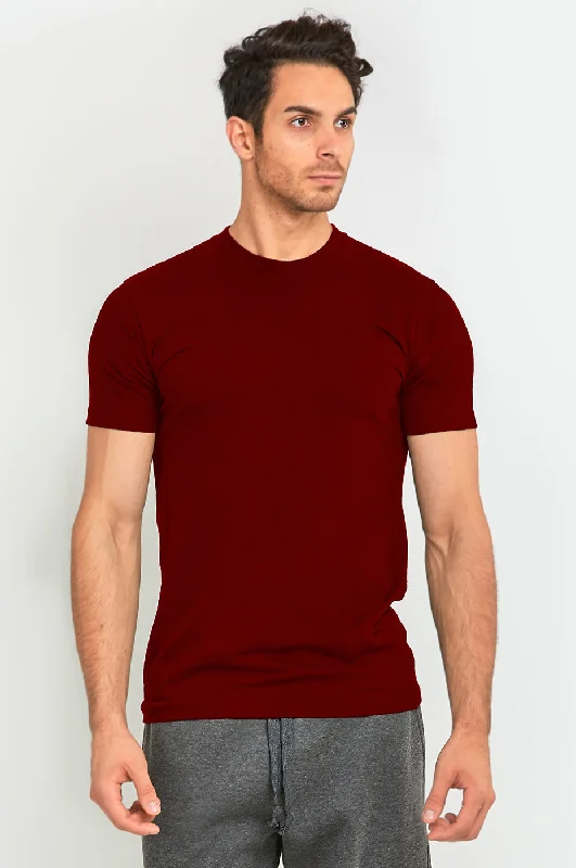 Elegant Dressing KNOCKER MEN'S HEAVY CREW NECK T-SHIRT (TR800_BURG)