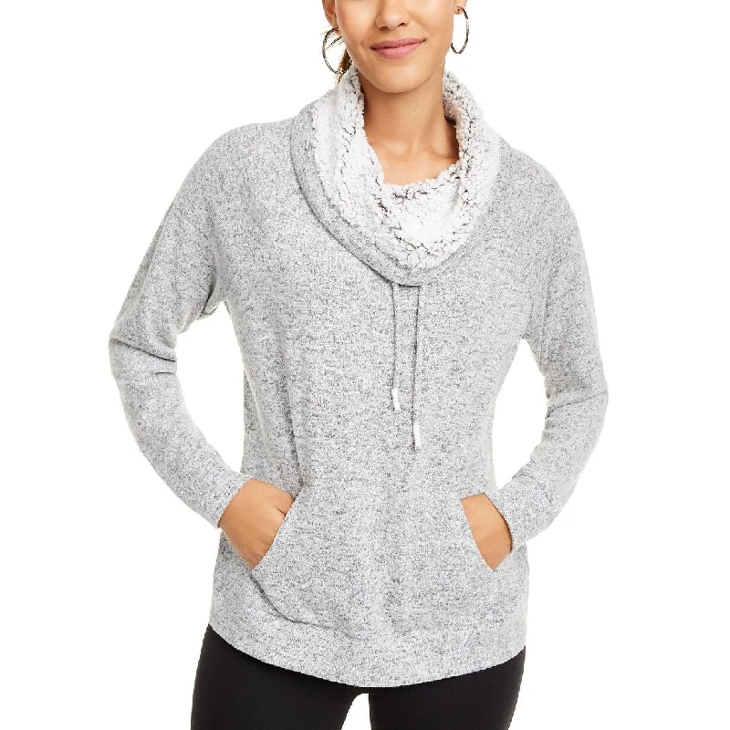 Personalized Design Ultra Flirt Juniors Women's Sherpa Lined Funnel Neck Sweatshirt Gray Size Extra Small - X-Small Personalized Design Ultra Flirt Juniors Women's Sherpa Lined Funnel Neck Sweatshirt Gray Size Extra Small - X-Small