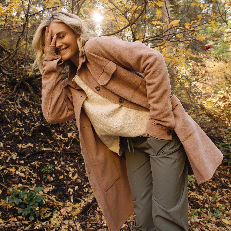 Easy-to-Wear Alpine Fleece Trench, Toffee