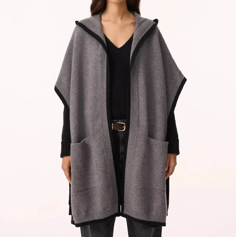 Soft Wearables Belina Cashmere Cape In Flannel Grey