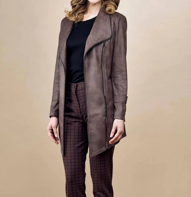 Lively And Youthful Chocolate Jacket In Brown
