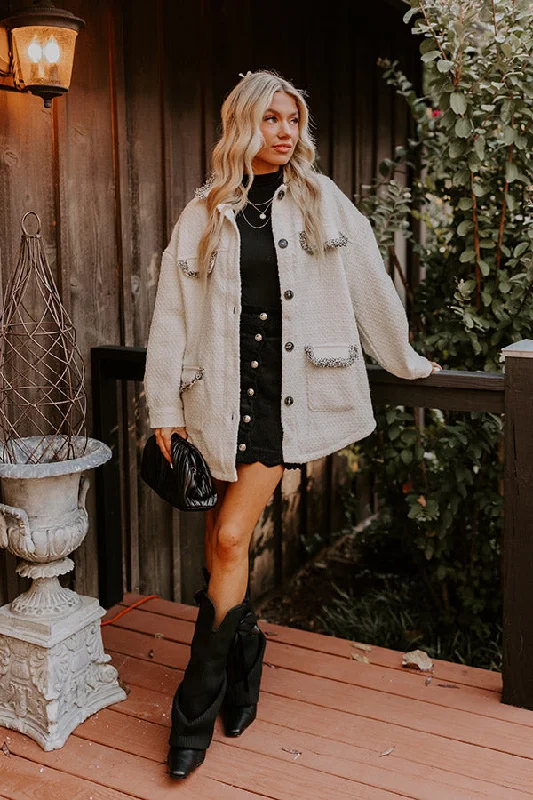 European And American Style Comfy Glam Tweed Jacket