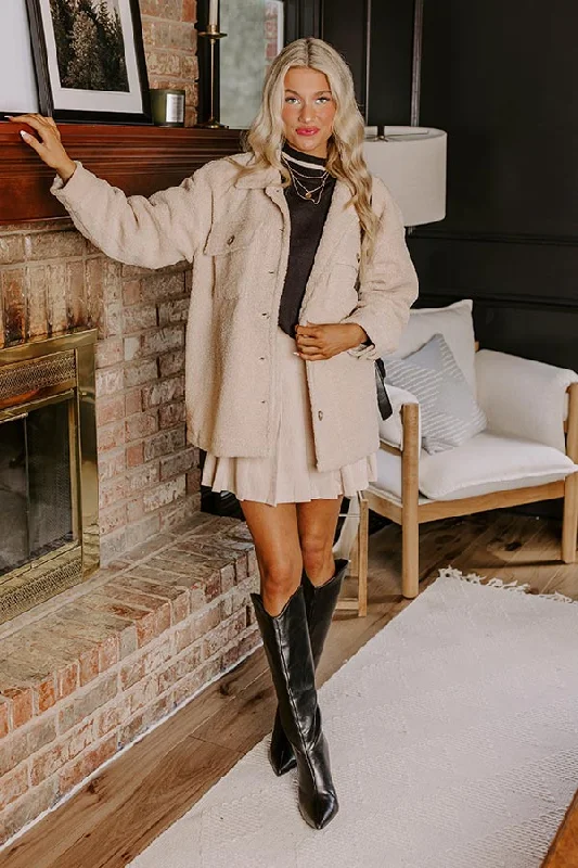 Refreshing Design Cozier Than Ever Sherpa Jacket in Light Iced Latte