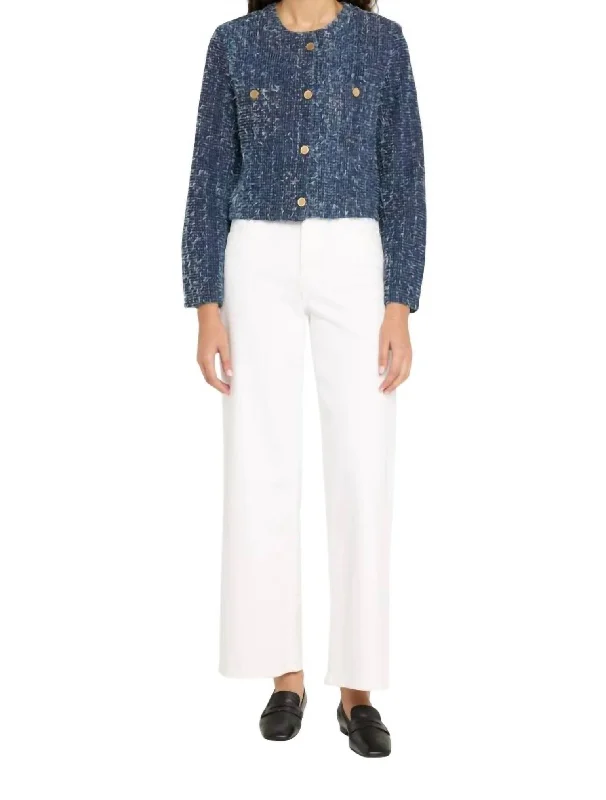Creative Prints Denim Boucle Jacket In Magic