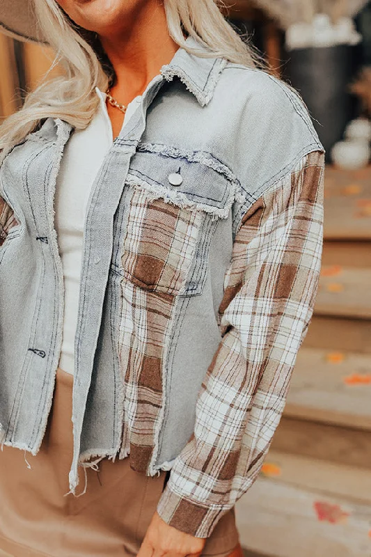 Chic Relaxation Fall Latte Denim Jacket
