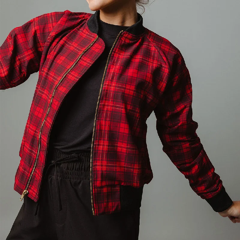 Printed Patterns Frasier Plaid Bomber Jacket