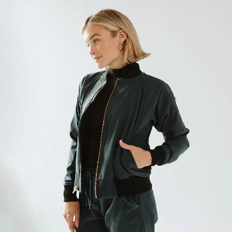 Lounge Chic Heather Cobalt Bomber Jacket