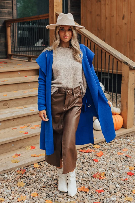 Soft Looks Hiding Out Light Weight Coat In Royal Blue