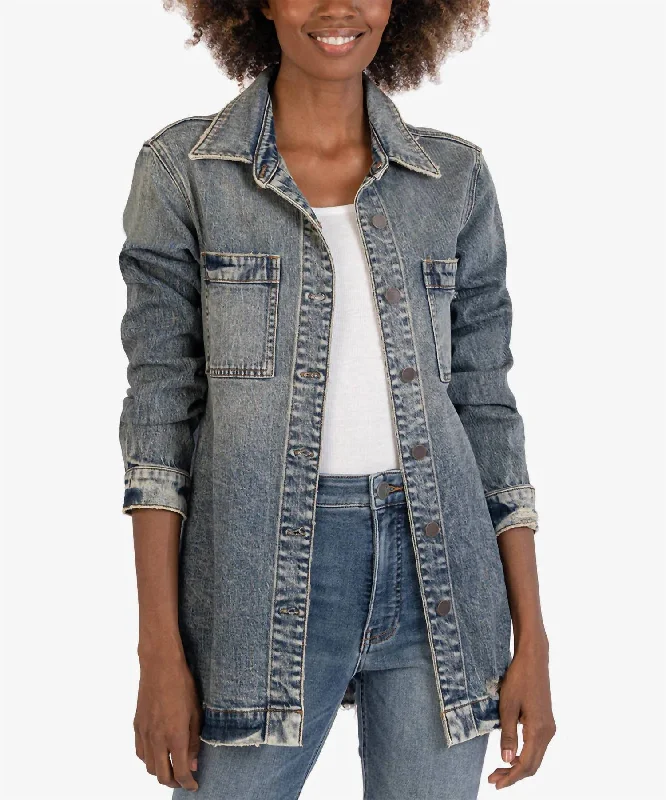 Warm Atmosphere Joni Shirt Jacket In Adore Wash
