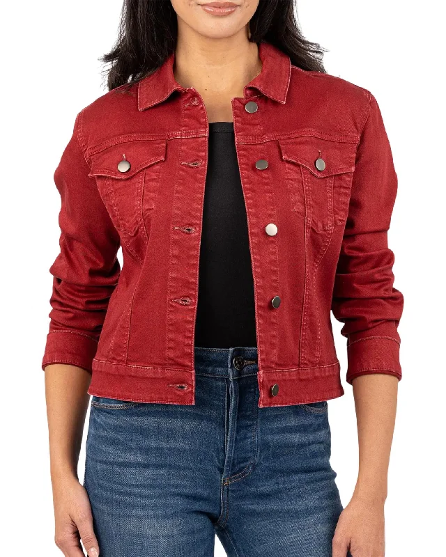 Celebrity Style Julia Crop Jacket In Red