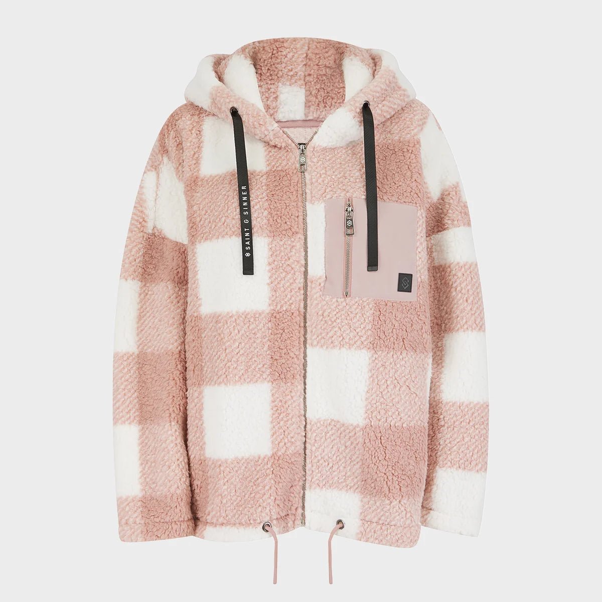 British Style Saint and Sinner Ladies Checked Zip Fleece