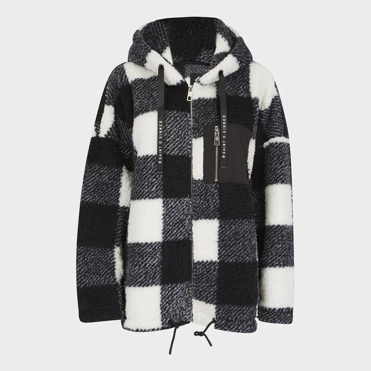 Trendy And Casual Saint and Sinner Ladies Checked Zip Fleece