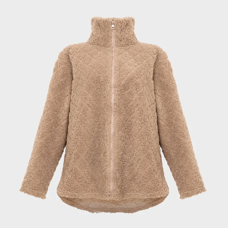 Luxury And Elegant Ladies Quilted Borg Jacket