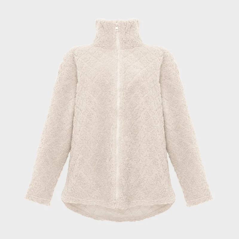 Feminine Charm Ladies Quilted Borg Jacket