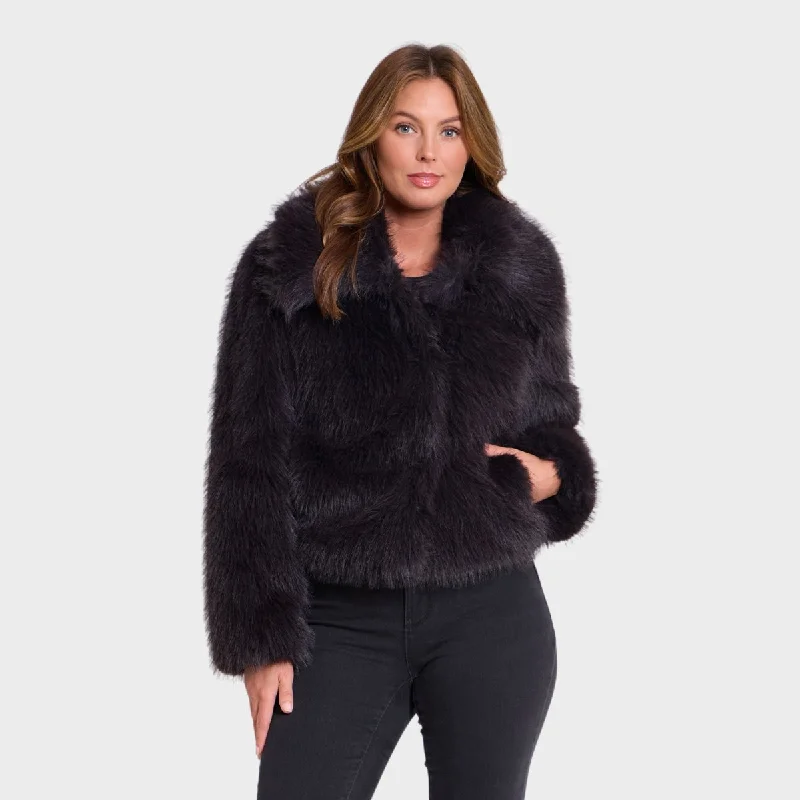 Urban Sense Ladies Short Faux Fur Coat