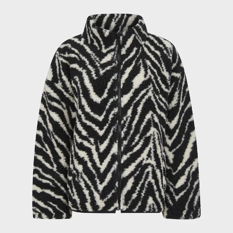 Classic And Versatile Ladies Zebra Zip Jacket