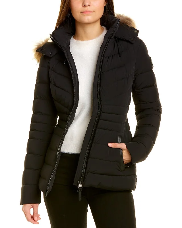 Effortless Wear Mackage Patsy Down Leather-Trim Jacket