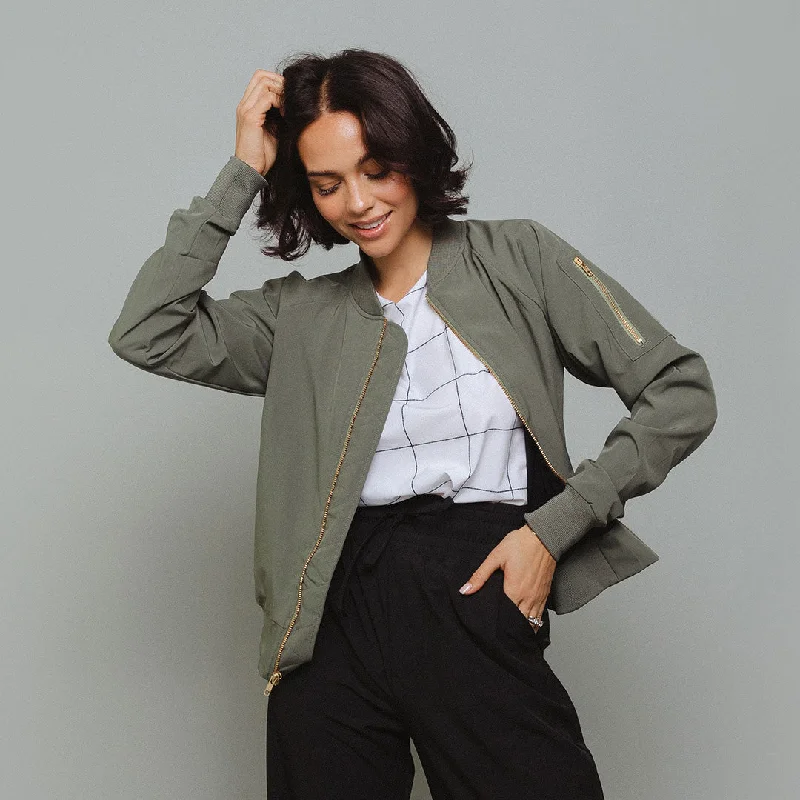 Chic Comfort Olive Bomber Jacket