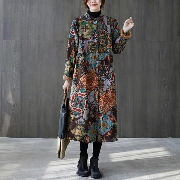 Exquisite Craftsmanship plus size Cotton vintage floral casual long loose woman autumn winter jacket clothes women Coat 2020 outerwear