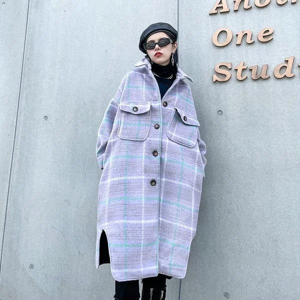 Classic Retro Plus Size Goddess Fan Casual Style 2020 Single Breast Pocket Blend Coat