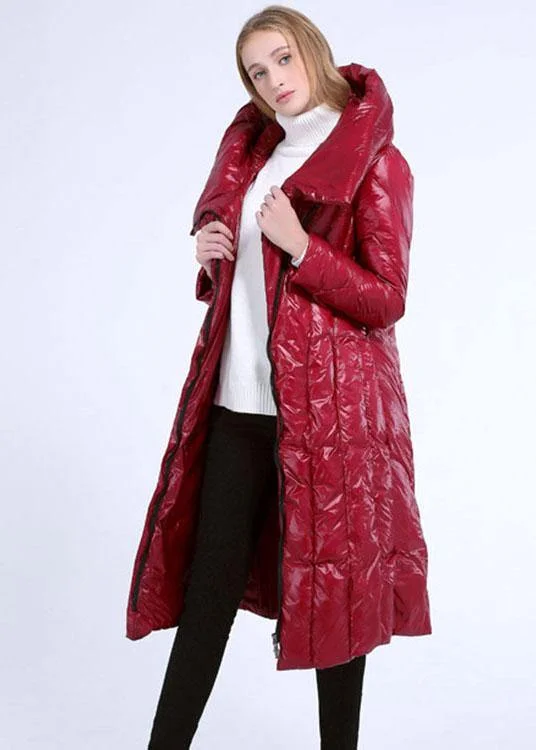 Body Design Plus Size Mulberry hooded slim fit Pockets Winter Duck Down Jackets