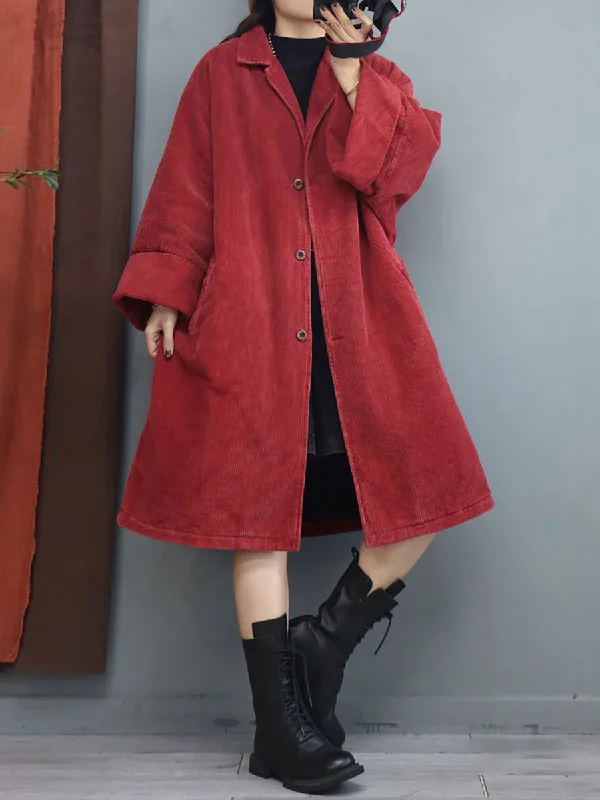 Elegant And Noble Plus Size Winter Baggy Mid Length Padded Coat Batwing Sleeve