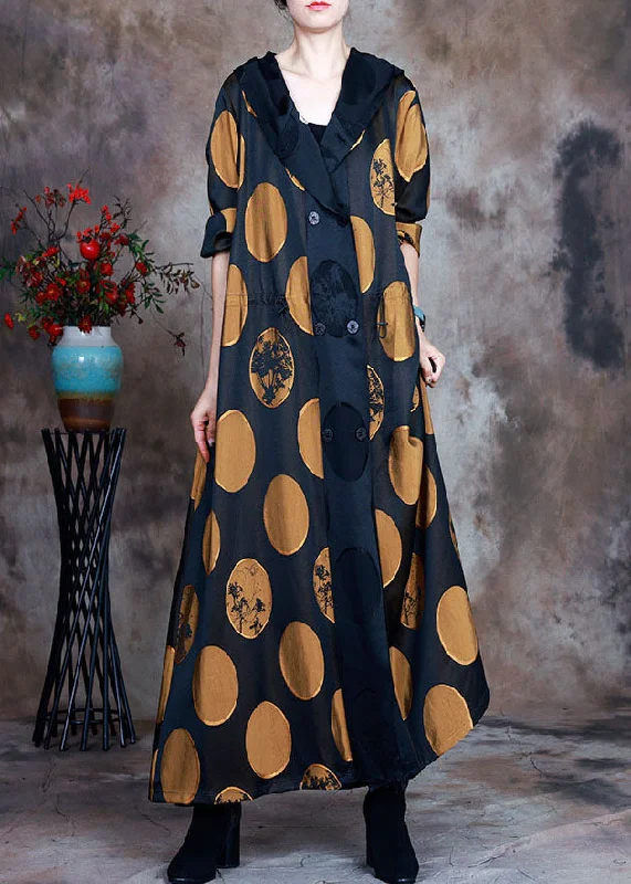 Sexy Fun Plus Size Yellow Hooded drawstring Coat Spring