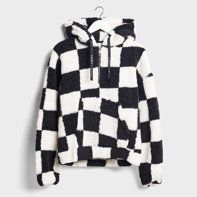 Exquisite Fabrics Saint and Sinner Ladies Checked Zip Fleece