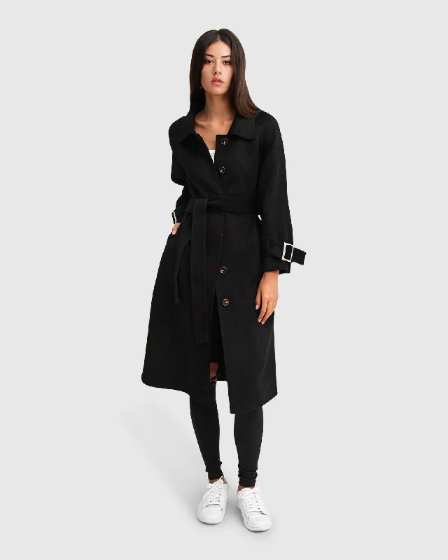 Urban Design Sense Shore To Shore Belted Wool Coat