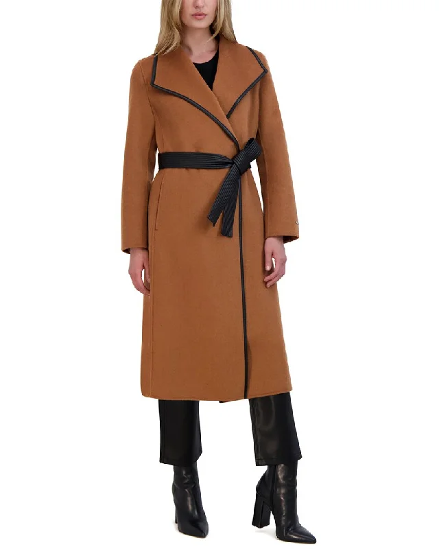 Free Design Tahari Double Face Wool-Blend Coat