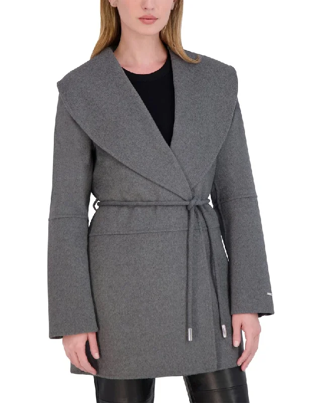 Soft Fashion Tahari Double Face Wool-Blend Coat
