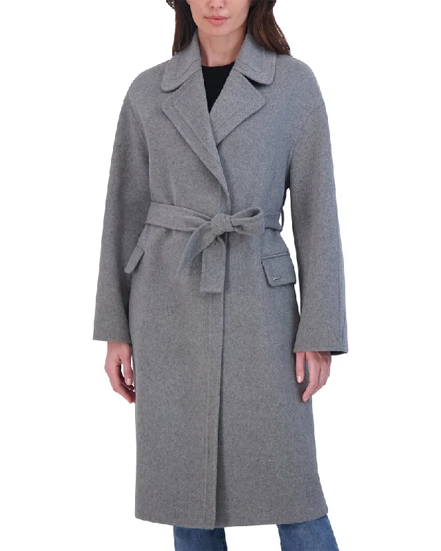 Soft Touch Tahari Wool-Blend Wrap Coat