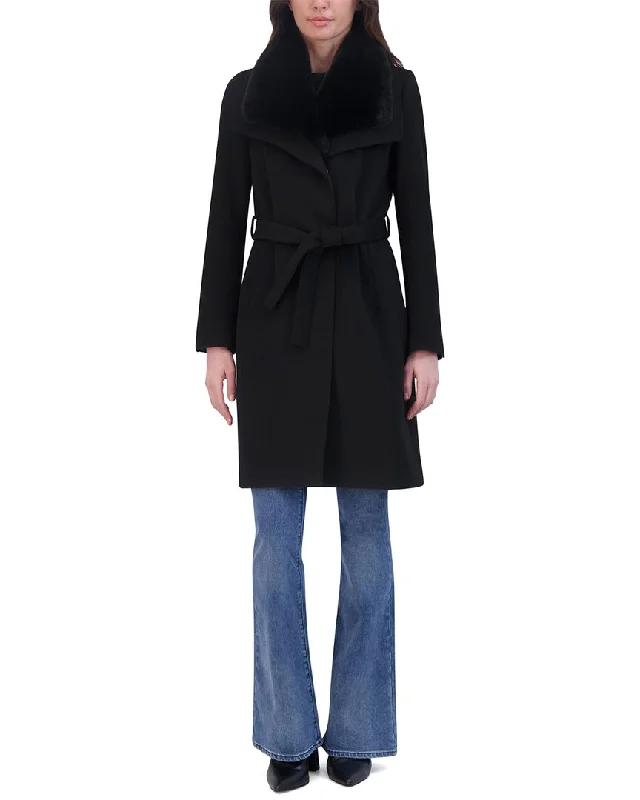 Cool Breeze At Night Tahari Wool-Blend Wrap Coat