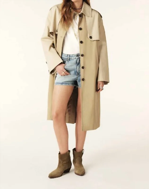 Bright Colors Trench Coat In Beige